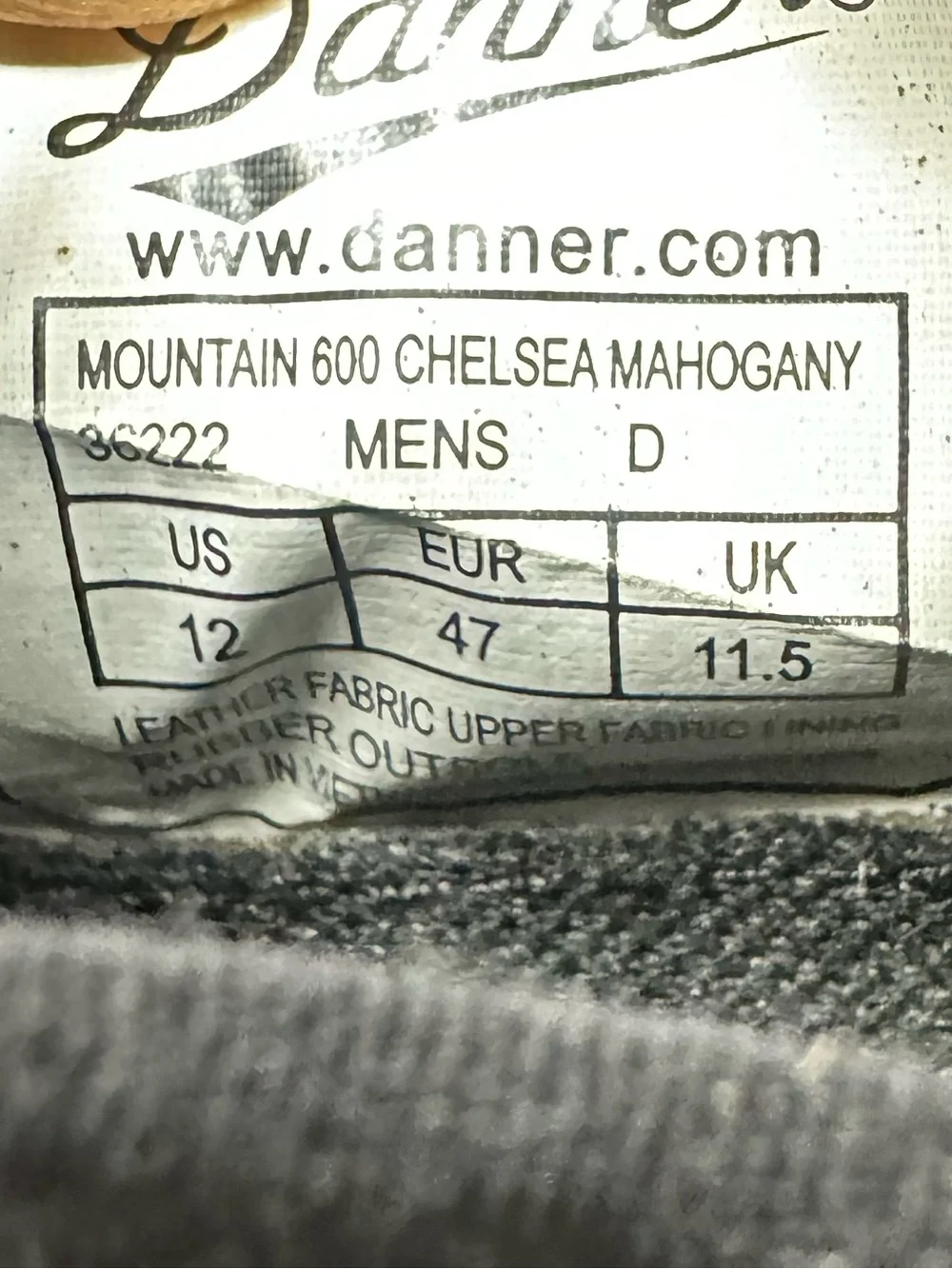 DANNER Mountain 600 Chelsea Boot Mahogany Vibram Size 12 Men's